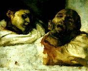 Theodore   Gericault de avhuggna huvudena oil painting on canvas